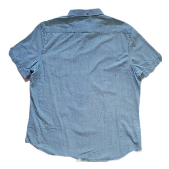 Ben Sherman NWT Men's XL Chambray Short Sleeve Shirt Blue Casual Button-Up - Picture 2 of 8